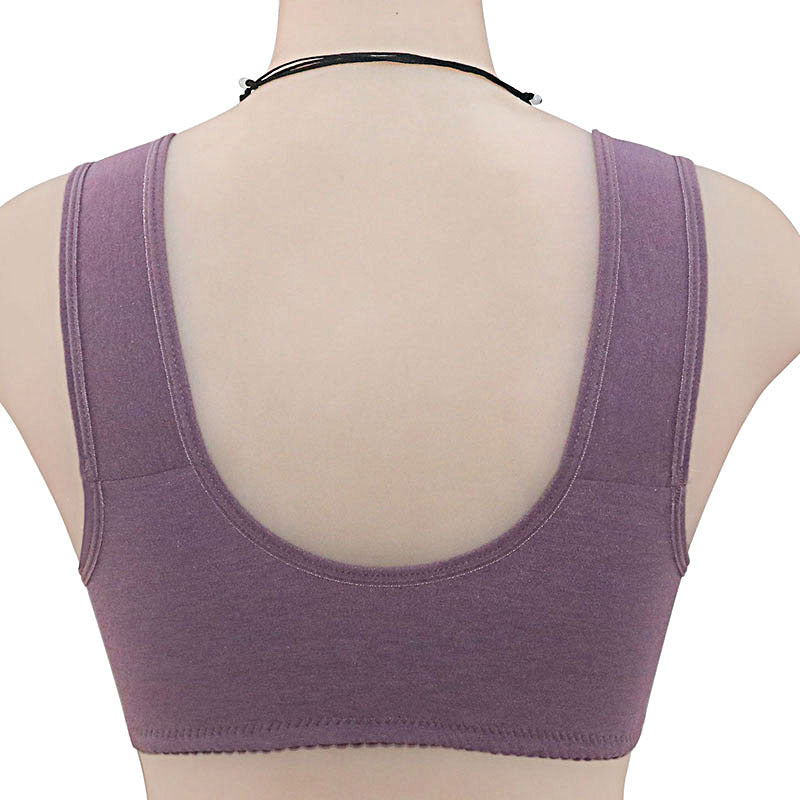 Women's Printed Unwired Shape Front Button-Up Tank Top Bra