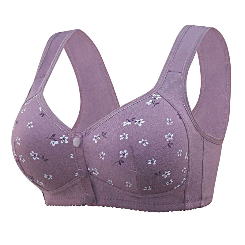 Women's Printed Unwired Shape Front Button-Up Tank Top Bra