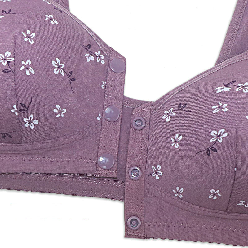 Women's Printed Unwired Shape Front Button-Up Tank Top Bra