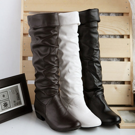 Boots, autumn winter, short and white, brown, black, high boots, ladies' boots.