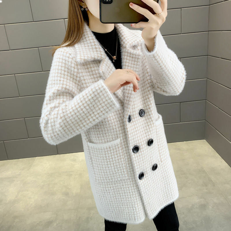 Sweater Loose Mid-length Coat For Women