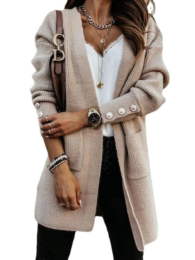 Button Cardigan European And American Women's Fashion